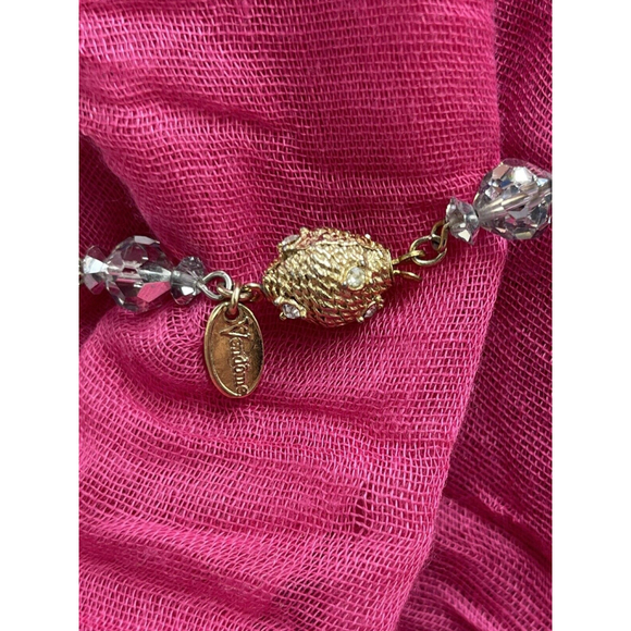 Stunning 50s VTG Vendome Graduated Crystal Beaded Necklace Gold Filigree Wrapped - Picture 2 of 6